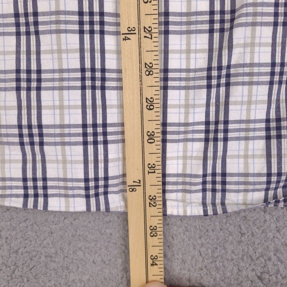 Ecko Unltd Shirt Mens XL White Plaid Button Down‎ Classic Material Short Sleeve - Picture 12 of 13